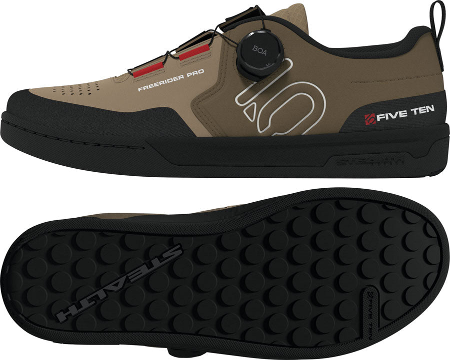 Five Ten Freerider Pro Boa Flat Shoes - Mens Cardboard/Off White/Core BLK 10