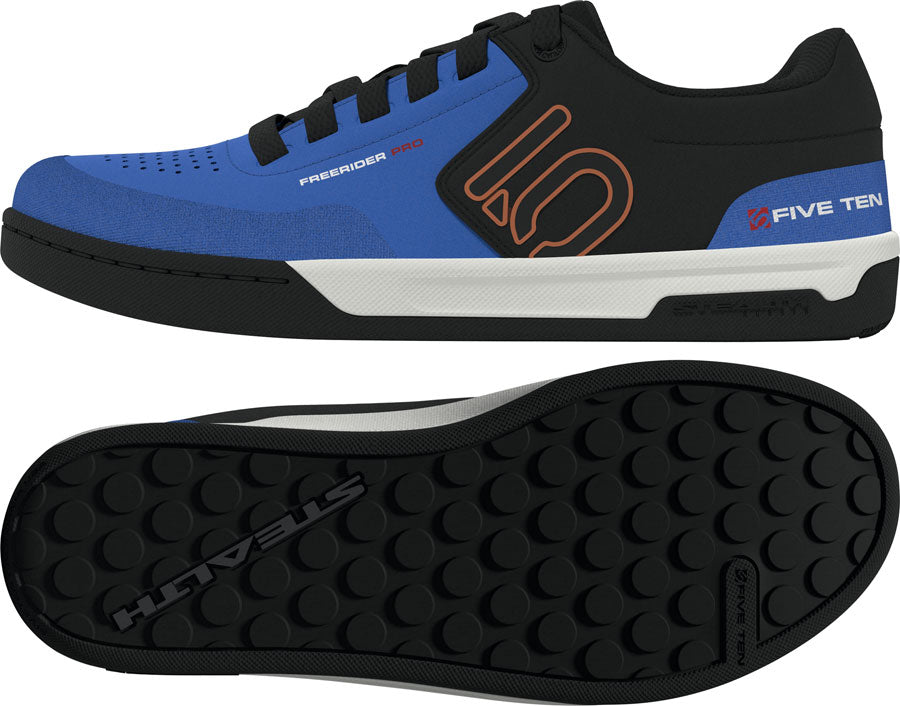Five Ten Freerider Pro Flat Shoes - Mens Core BLK/Pure Orange/Ray Blue 9.5