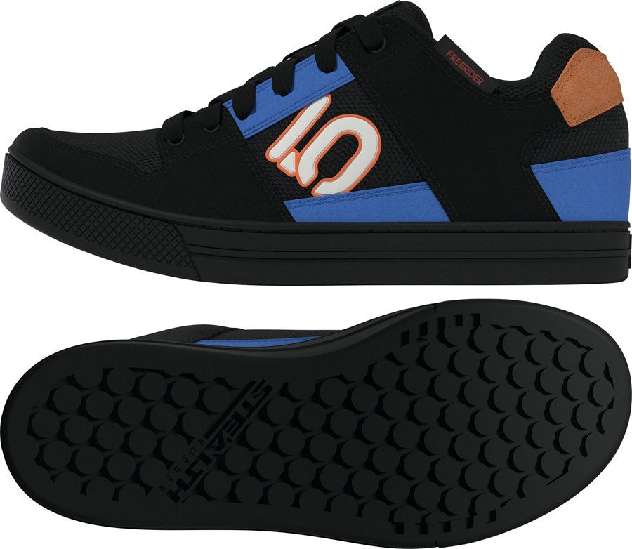 Five Ten Freerider Flat Shoes - Mens Core Black/Off White/Ray Blue 10