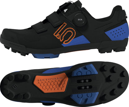 Five Ten Kestrel BOA Mountain Clipless Shoes - Mens Core BLK/Pure Orange/Ray Blue 6.5