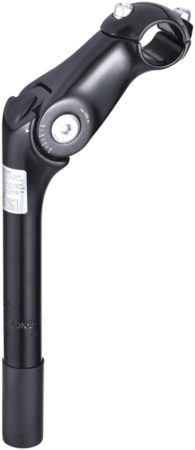 Zoom Quick Comfort Adjustable Stem - 90mm 25.4 Clamp Adjustable 80-150deg 22.2-24tpi Quill Aluminum BLK