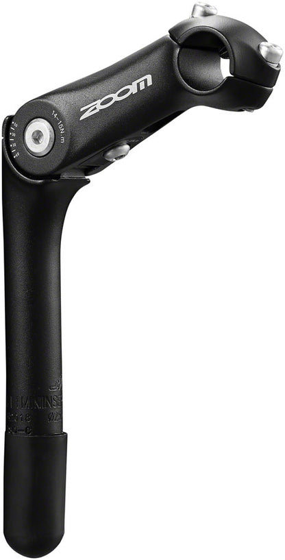 Zoom Quick Comfort Adjustable Stem - 90mm 25.4 Clamp Adjustable 80-150deg 22.2-24tpi Quill Aluminum BLK