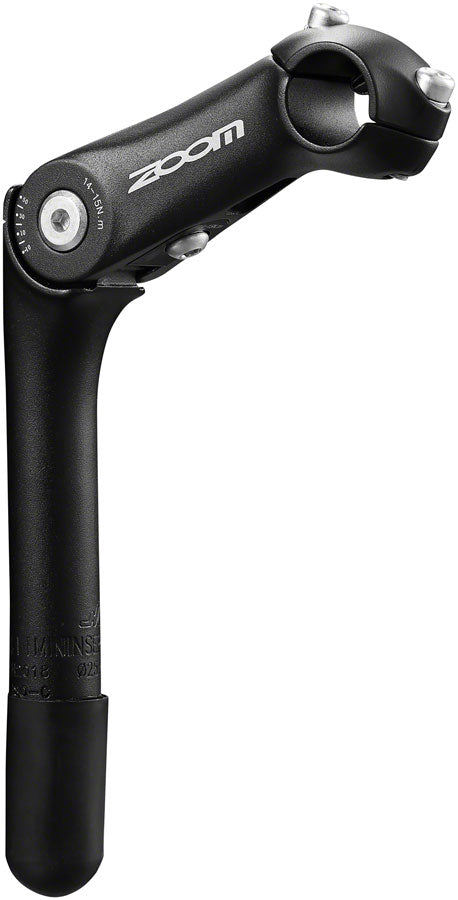 Zoom Quick Comfort Adjustable Stem - 110mm 25.4 Clamp Adjustable 80-150deg 25.4-24tpi Quill Aluminum BLK
