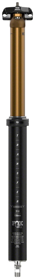 FOX Transfer Factory Dropper Seatpost - 31.6 mm 150 mm Internal Routing Kashima Coat