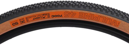 WTB Vulpine Tire - 700 x 45 TCS Tubeless Folding BLK/Tan Light/Fast Rolling Dual DNA SG