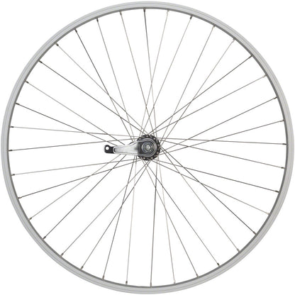 Quality Wheels Value Single Wall Series Coaster Brake Rear Wheel - 700c 3/8" x 124mm Coaster Brake 3 Prong Cog Silver