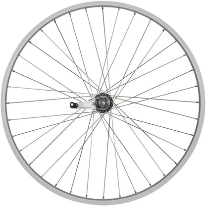 Quality Wheels Value Single Wall Series Coaster Brake Rear Wheel - 26" 3/8" x 124mm Coaster Brake 3 Prong Cog Silver
