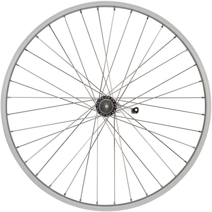 Quality Wheels Value Single Wall Series Coaster Brake Rear Wheel - 26" 3/8" x 124mm Coaster Brake 3 Prong Cog Silver